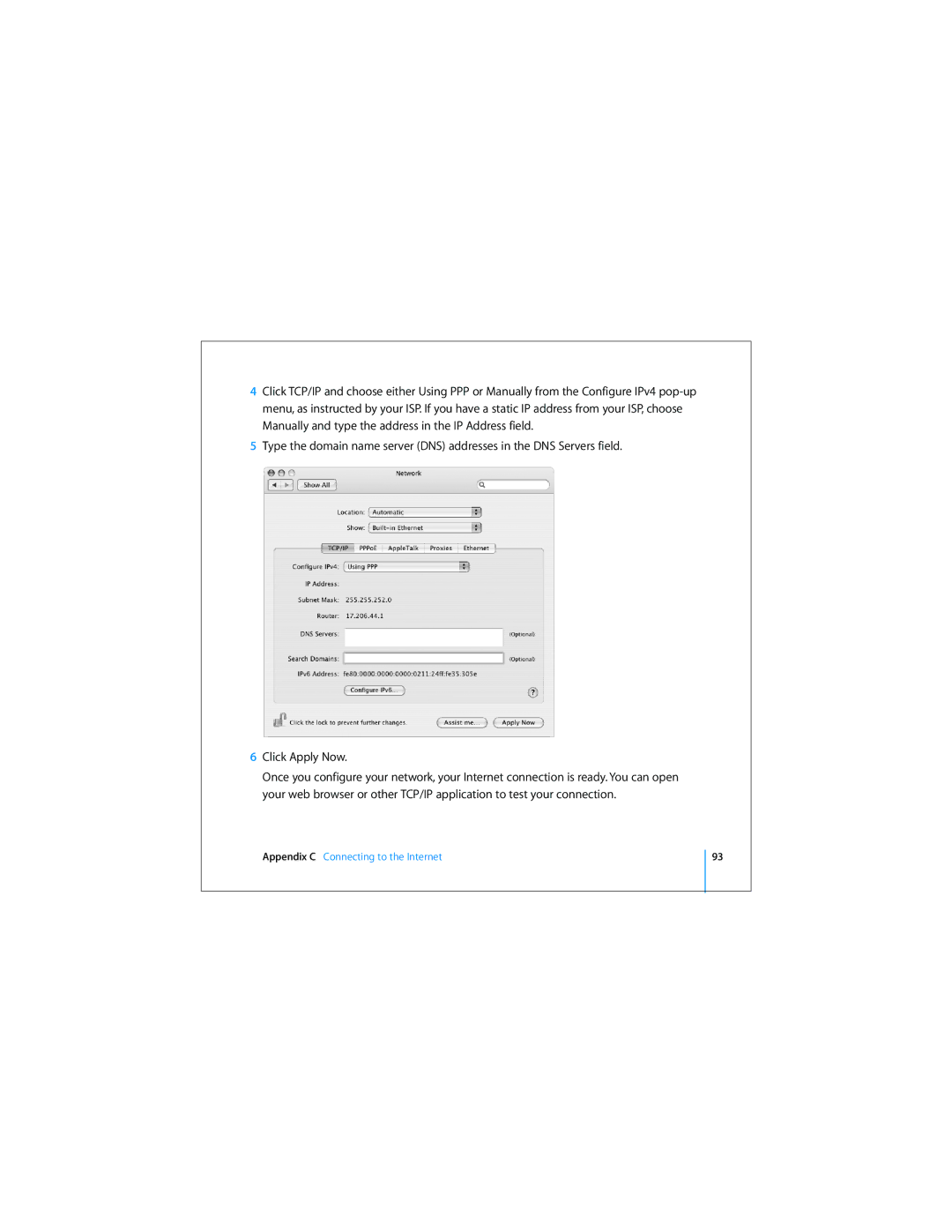 Apple Mac Mini 19 manual Appendix C Connecting to the Internet 