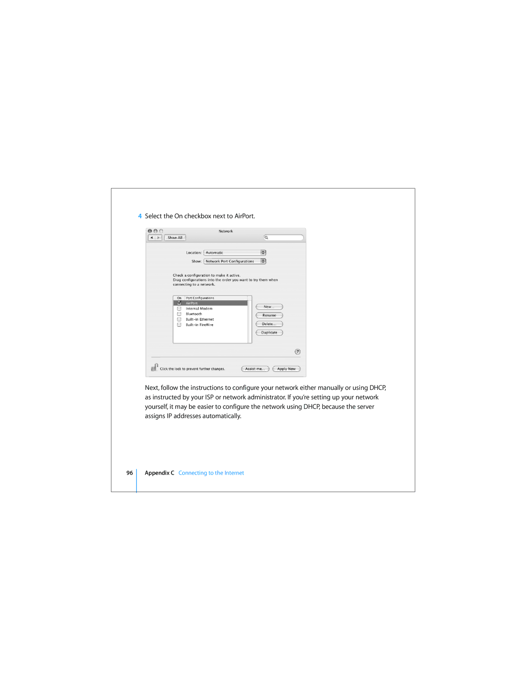 Apple Mac Mini 19 manual Appendix C Connecting to the Internet 