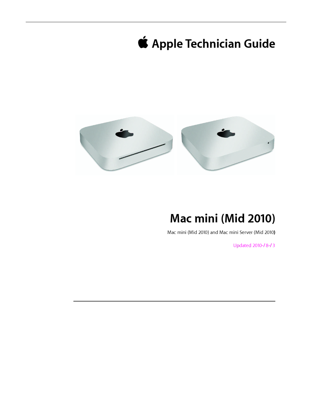 Apple manual  Apple Technician Guide Mac mini Mid 