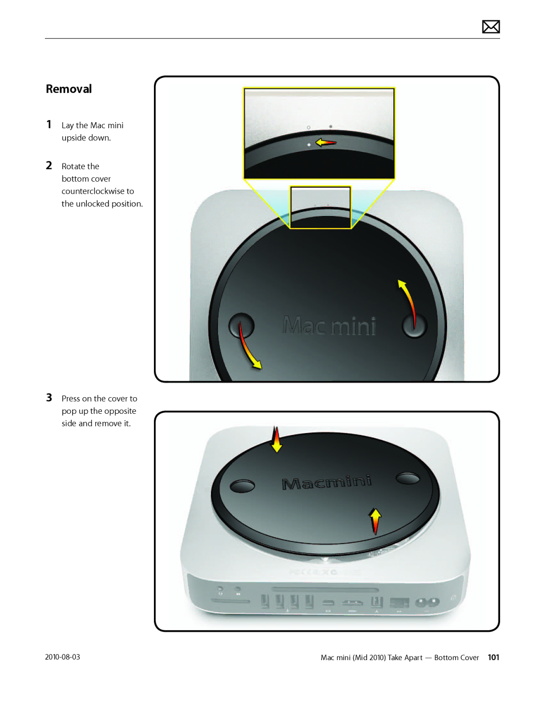 Apple Mac mini manual Removal 