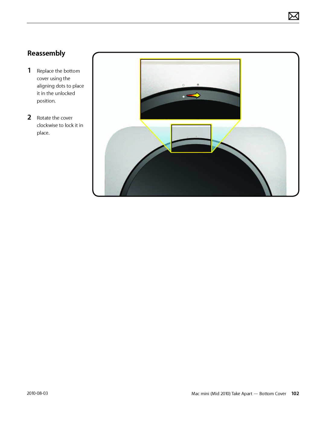 Apple Mac mini manual Reassembly 