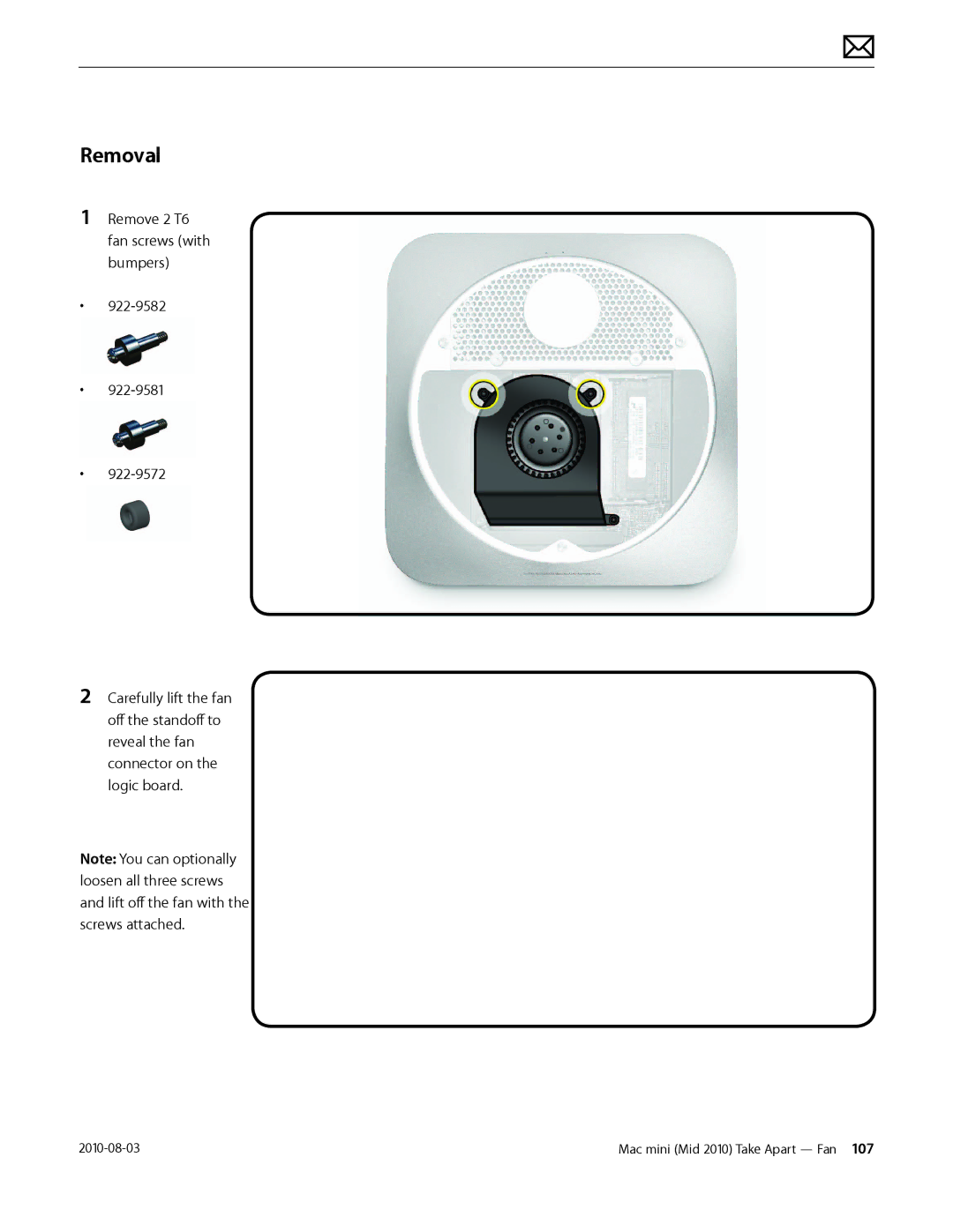 Apple Mac mini manual Removal 