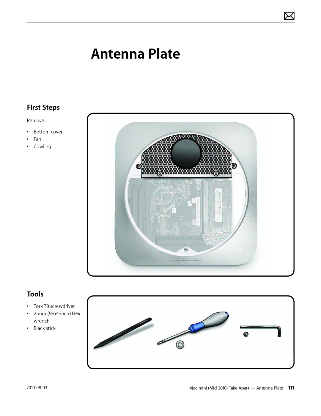 Apple Mac mini manual Antenna Plate 