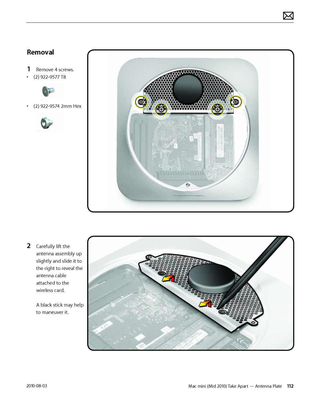 Apple Mac mini manual Removal 