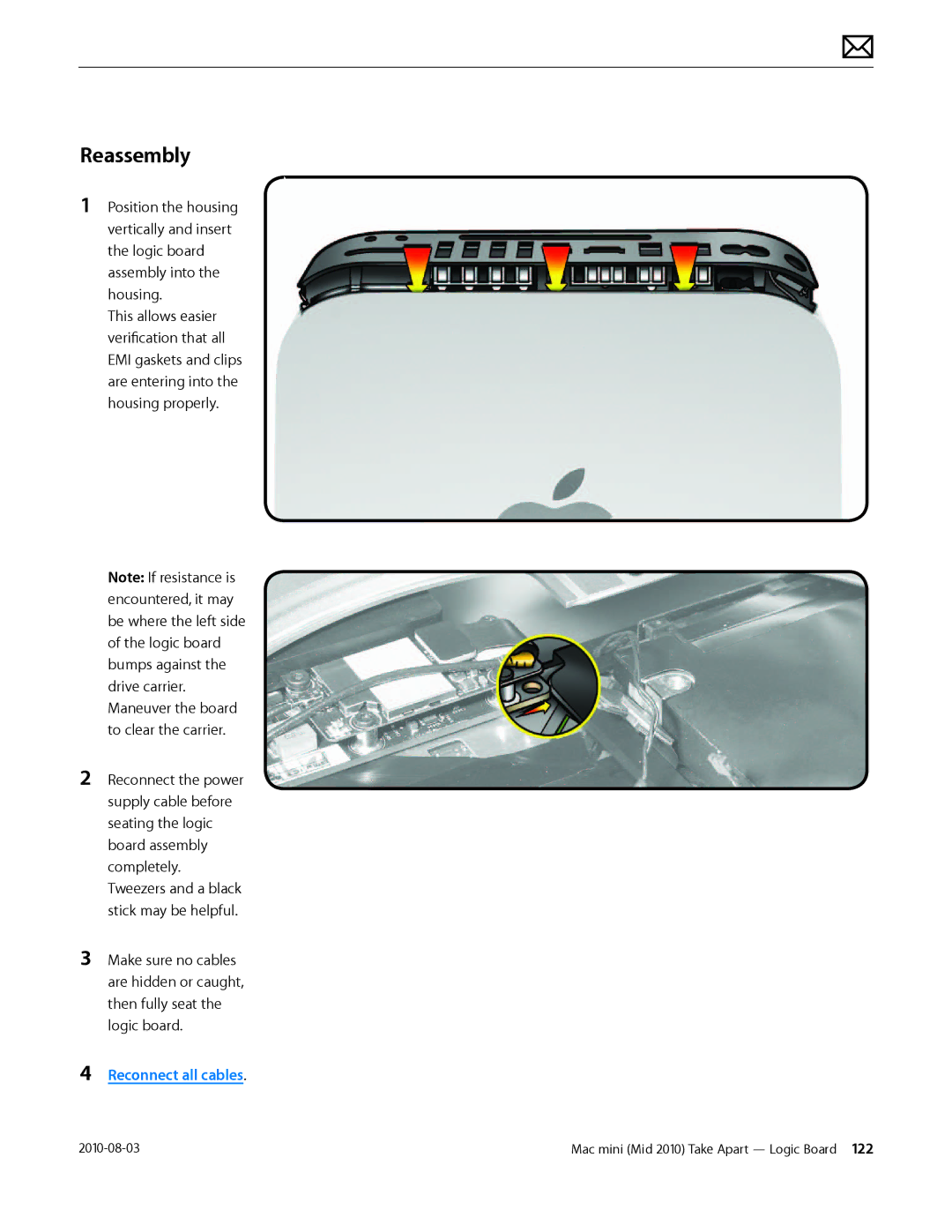 Apple Mac mini manual Reconnect all cables 