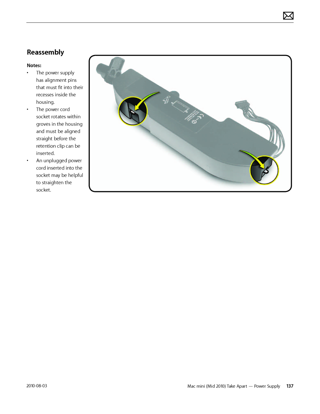 Apple Mac mini manual Reassembly 