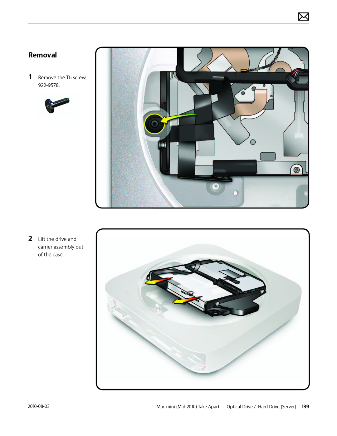 Apple Mac mini manual Removal 