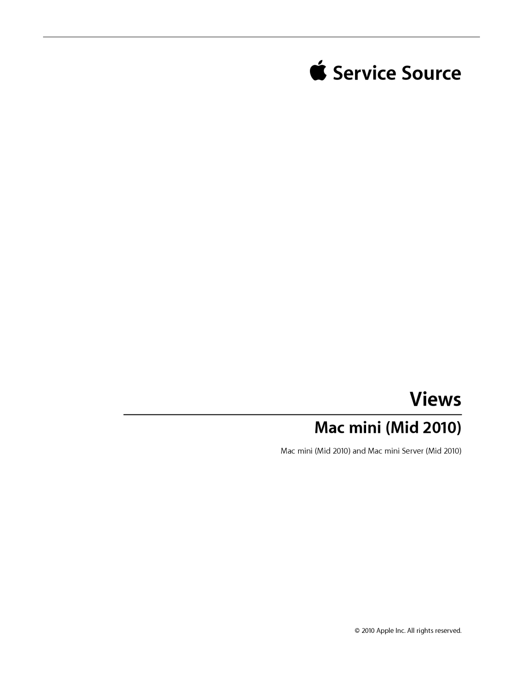 Apple Mac mini manual  Service Source Views 