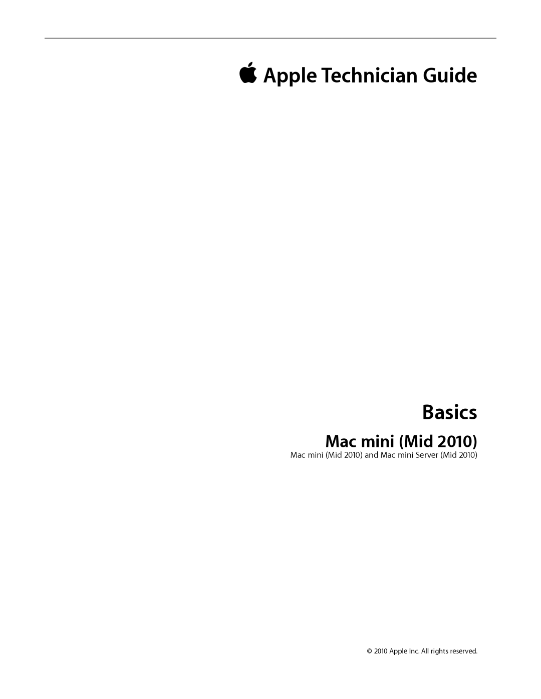 Apple Mac mini manual  Apple Technician Guide Basics 