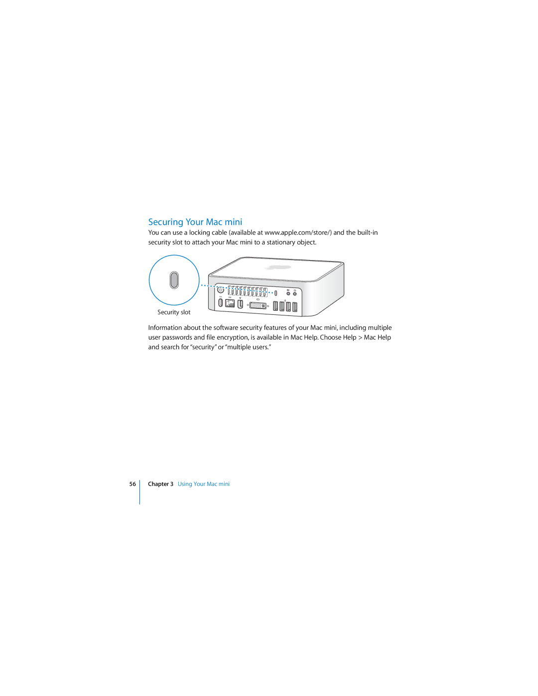 Apple manual Securing Your Mac mini 