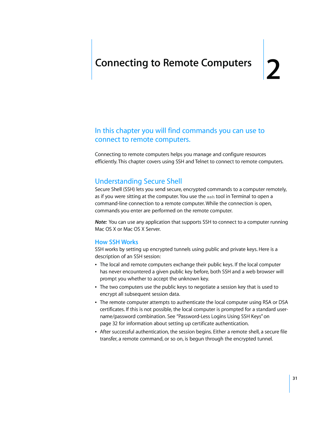 Apple Mac OS X Server manual Understanding Secure Shell, How SSH Works 