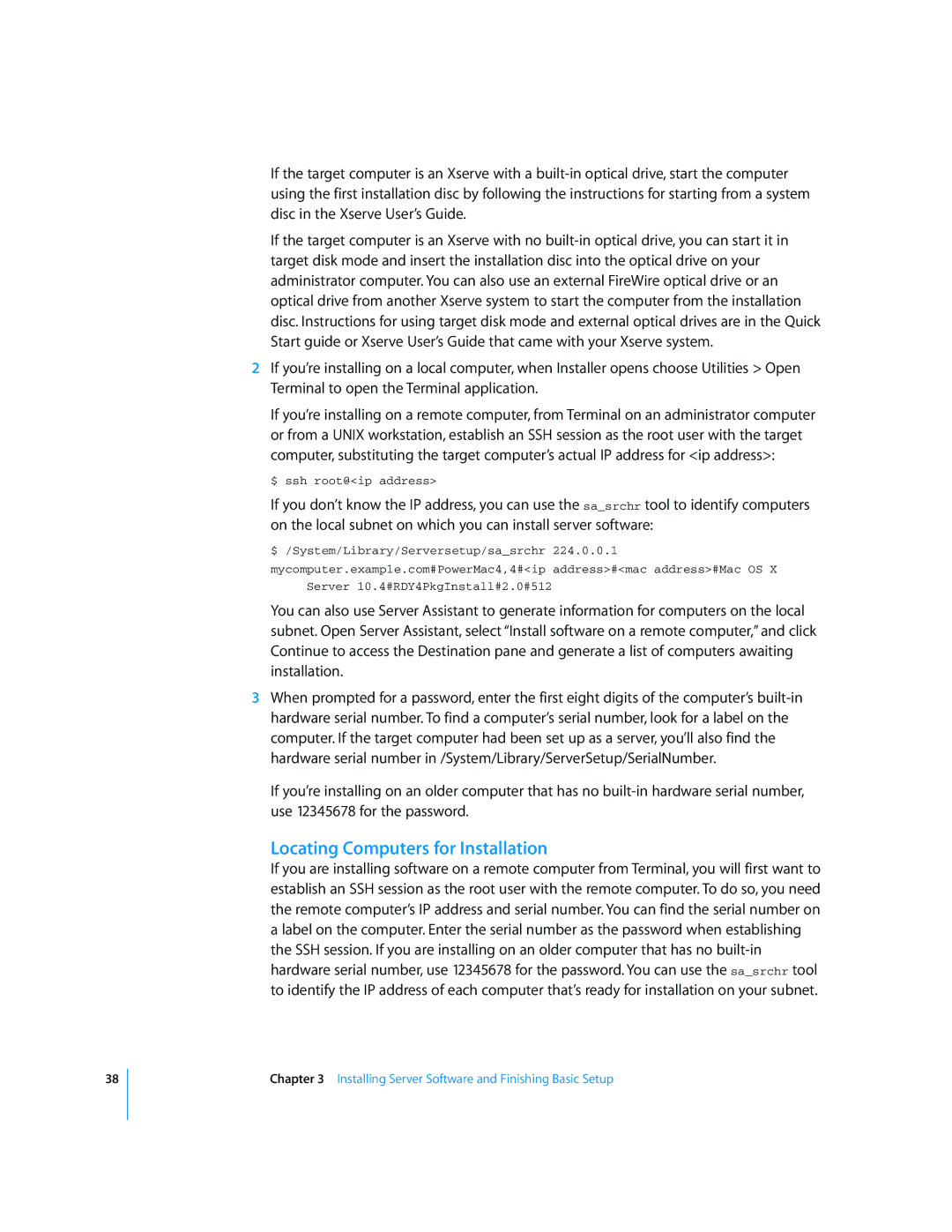 Apple Mac OS X Server manual Locating Computers for Installation 