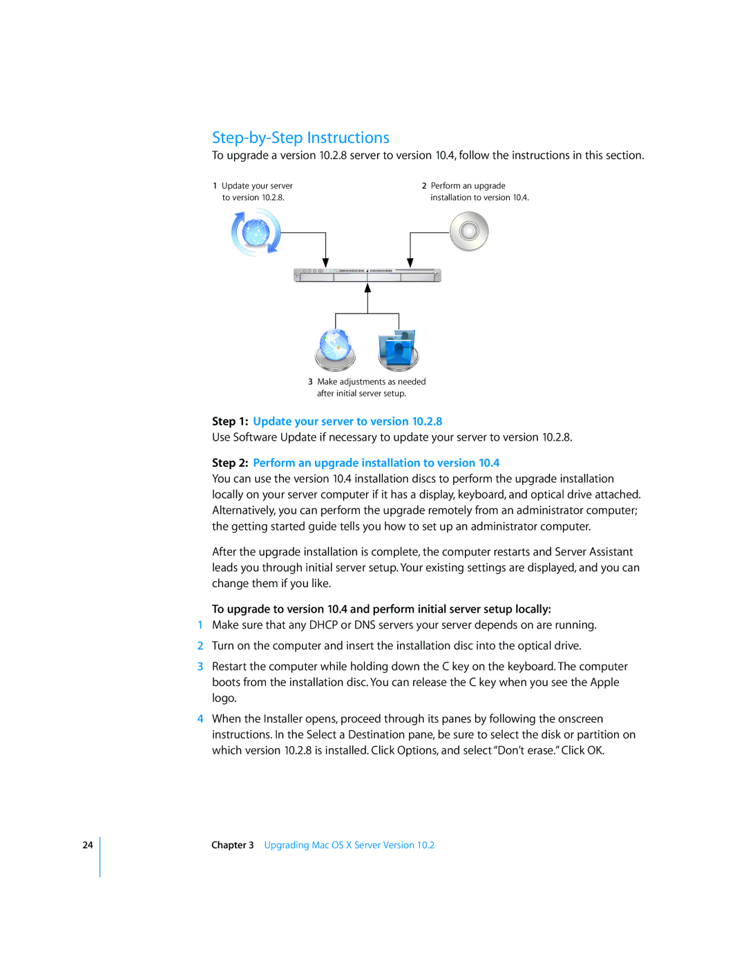 Apple Mac OS X manual Step-by-Step Instructions 