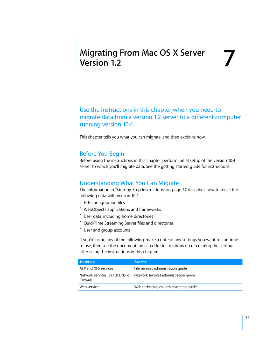 Apple Mac OS X manual AFP and NFS services File services administration guide 