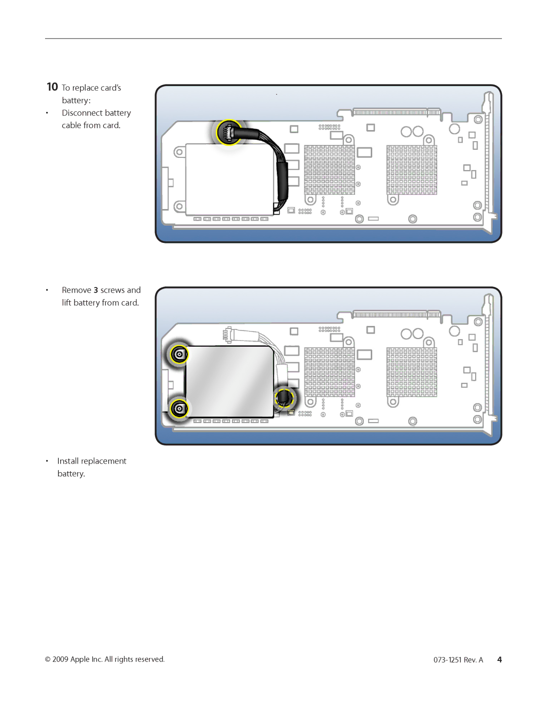 Apple Mac Pro RAID Card and Battery warranty To replace card’s battery 