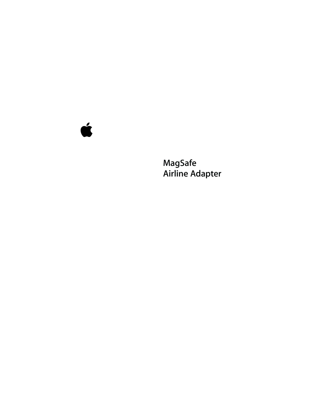 Apple manual MagSafe Airline Adapter 