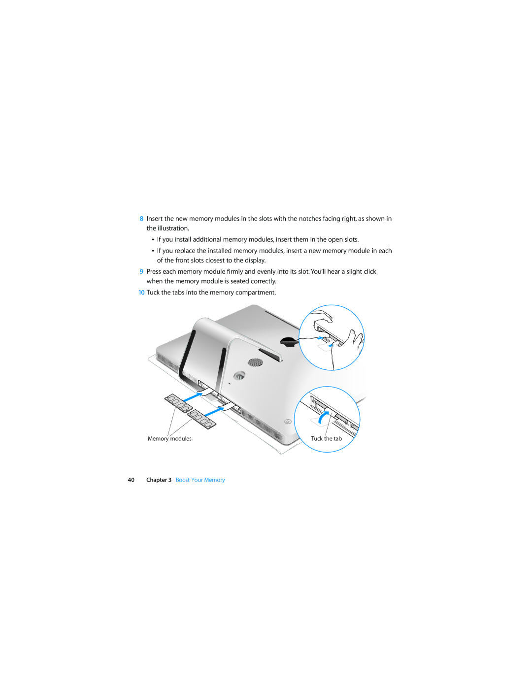 Apple MB953LL/A manual Memory modules 