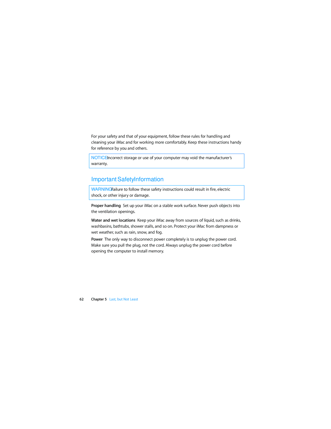 Apple MB953LL/A manual Important Safety Information 