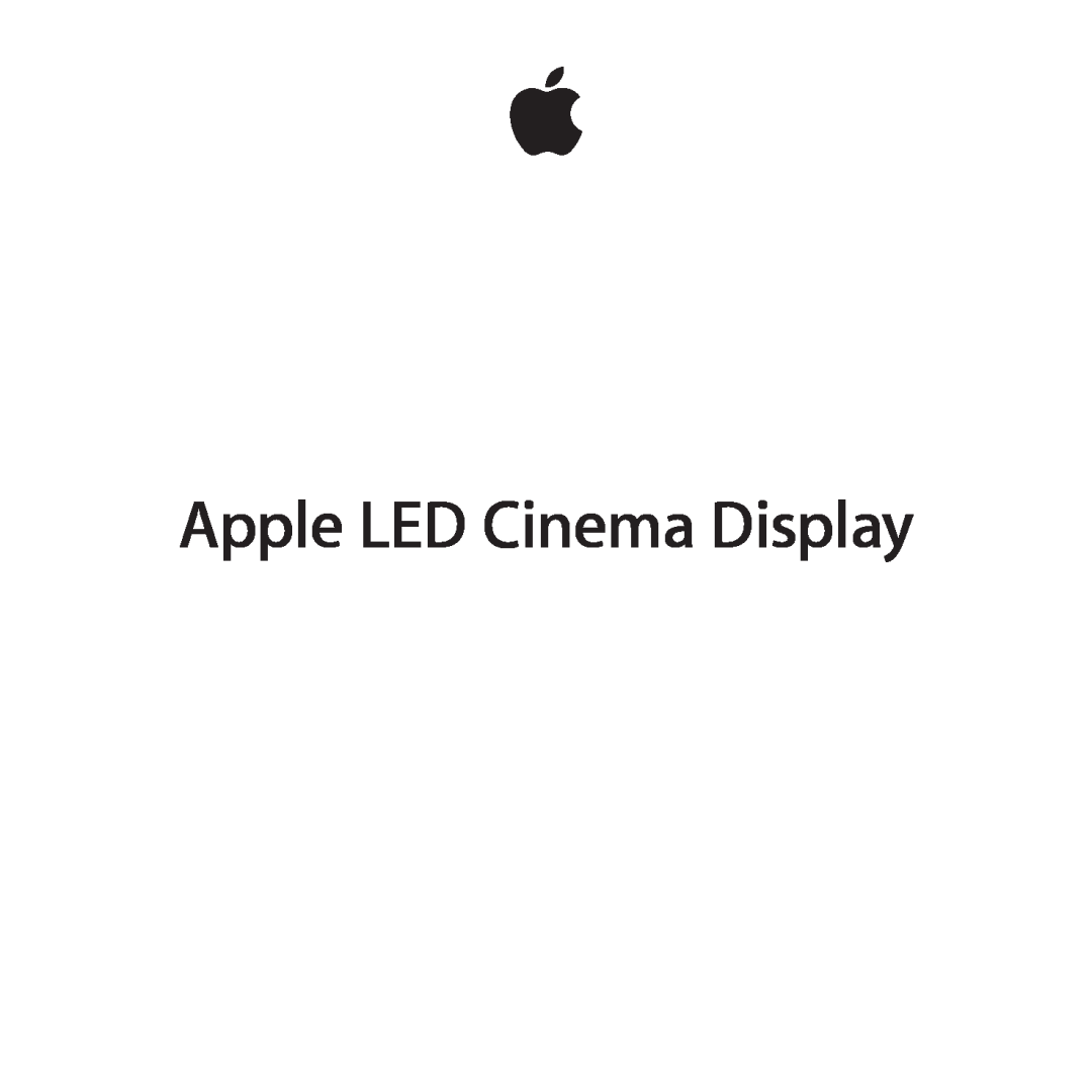 Apple MC007LL/A manual Apple LED Cinema Display 