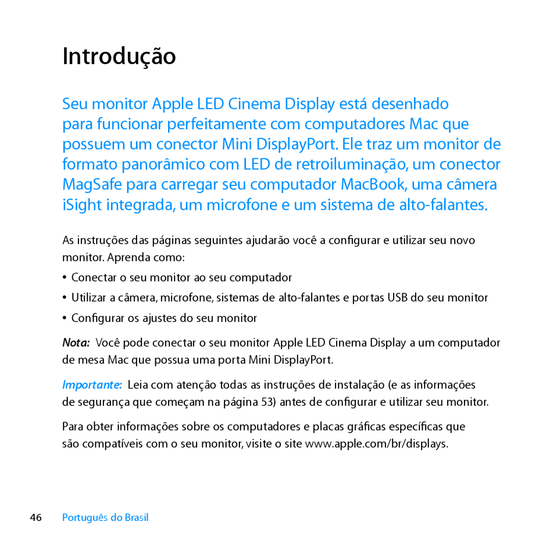 Apple MC007LL/A manual Introdução 