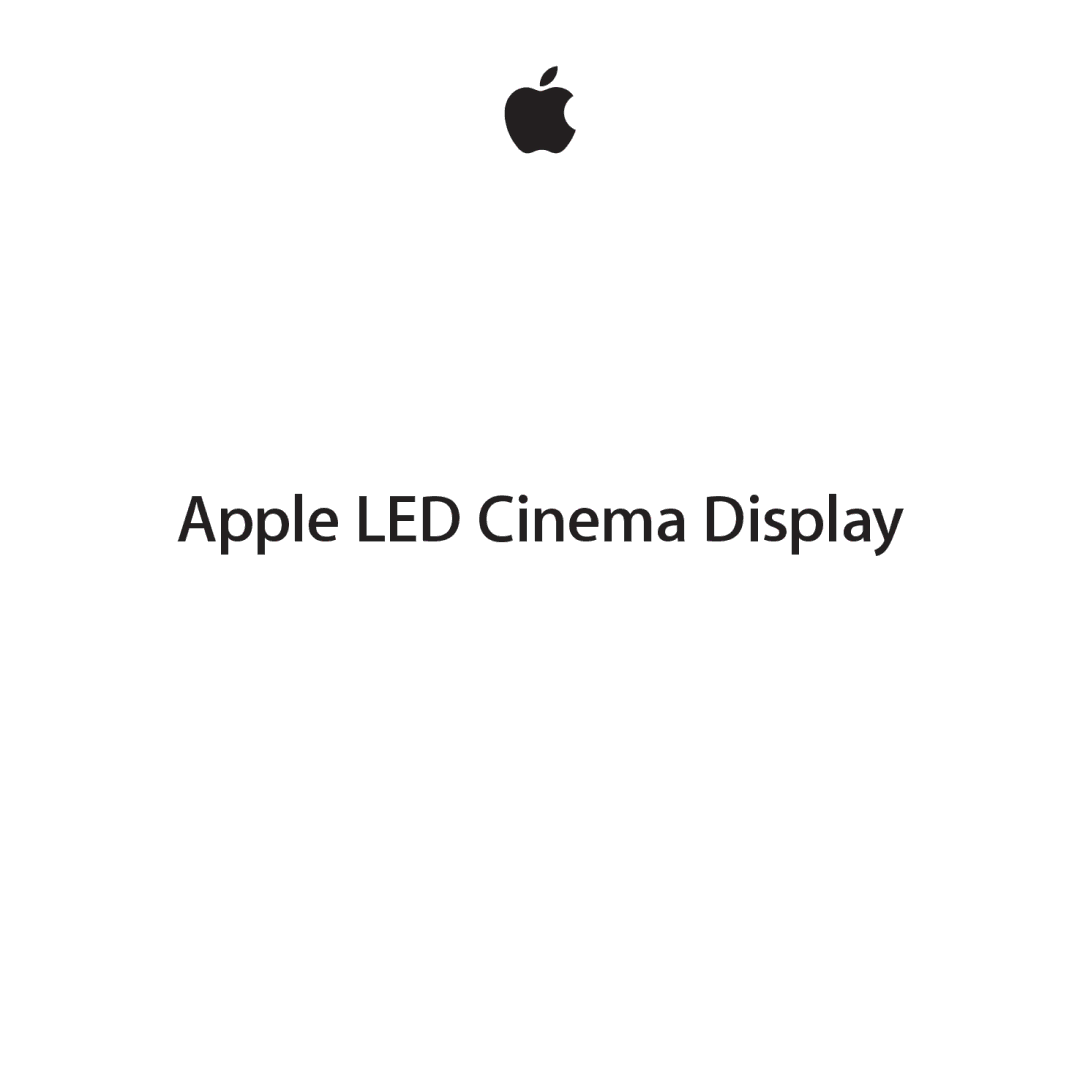 Apple MC007LL/A manual Apple LED Cinema Display 