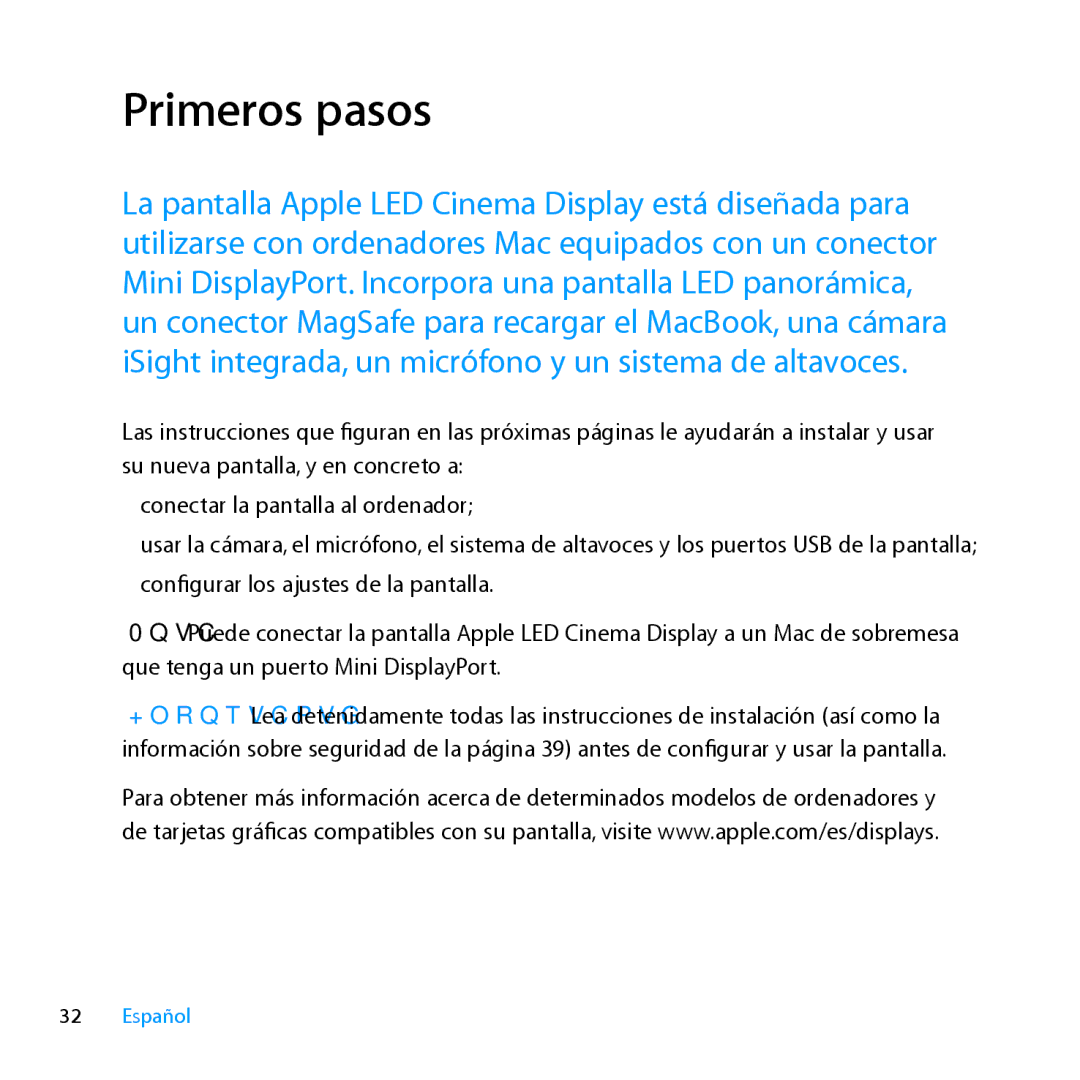 Apple MC007LL/A manual Primeros pasos 