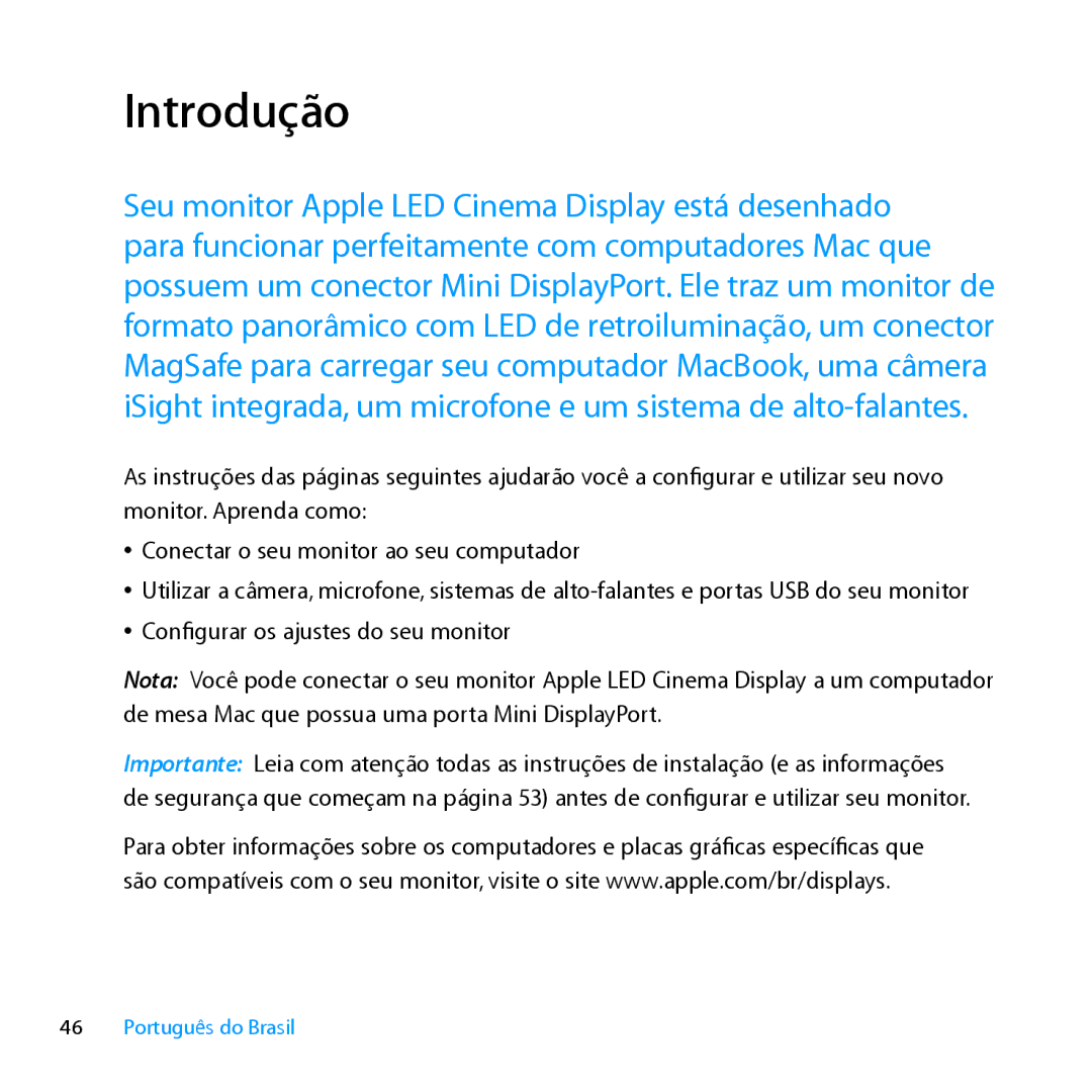 Apple MC007LL/A manual Introdução 