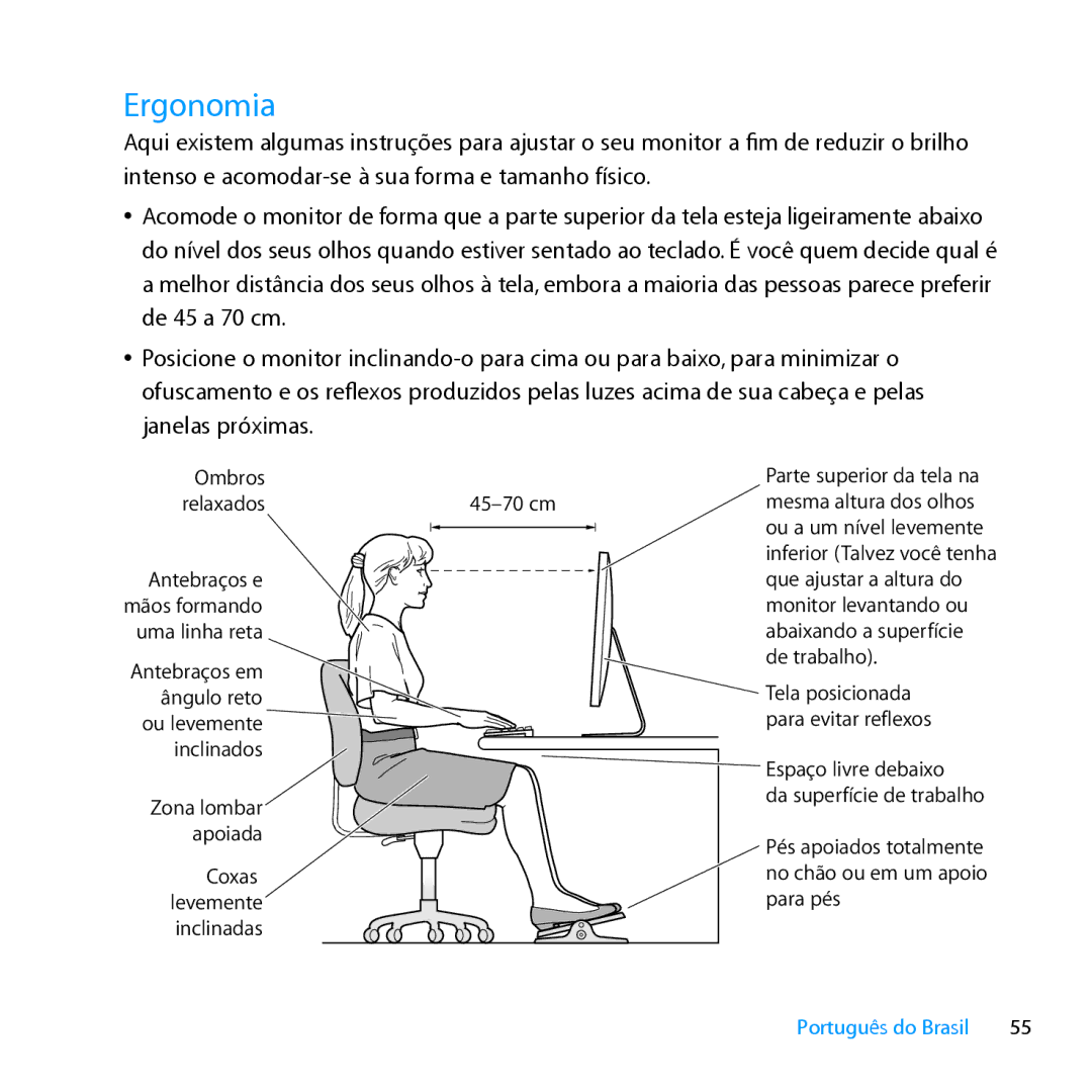 Apple MC007LL/A manual Ergonomia 