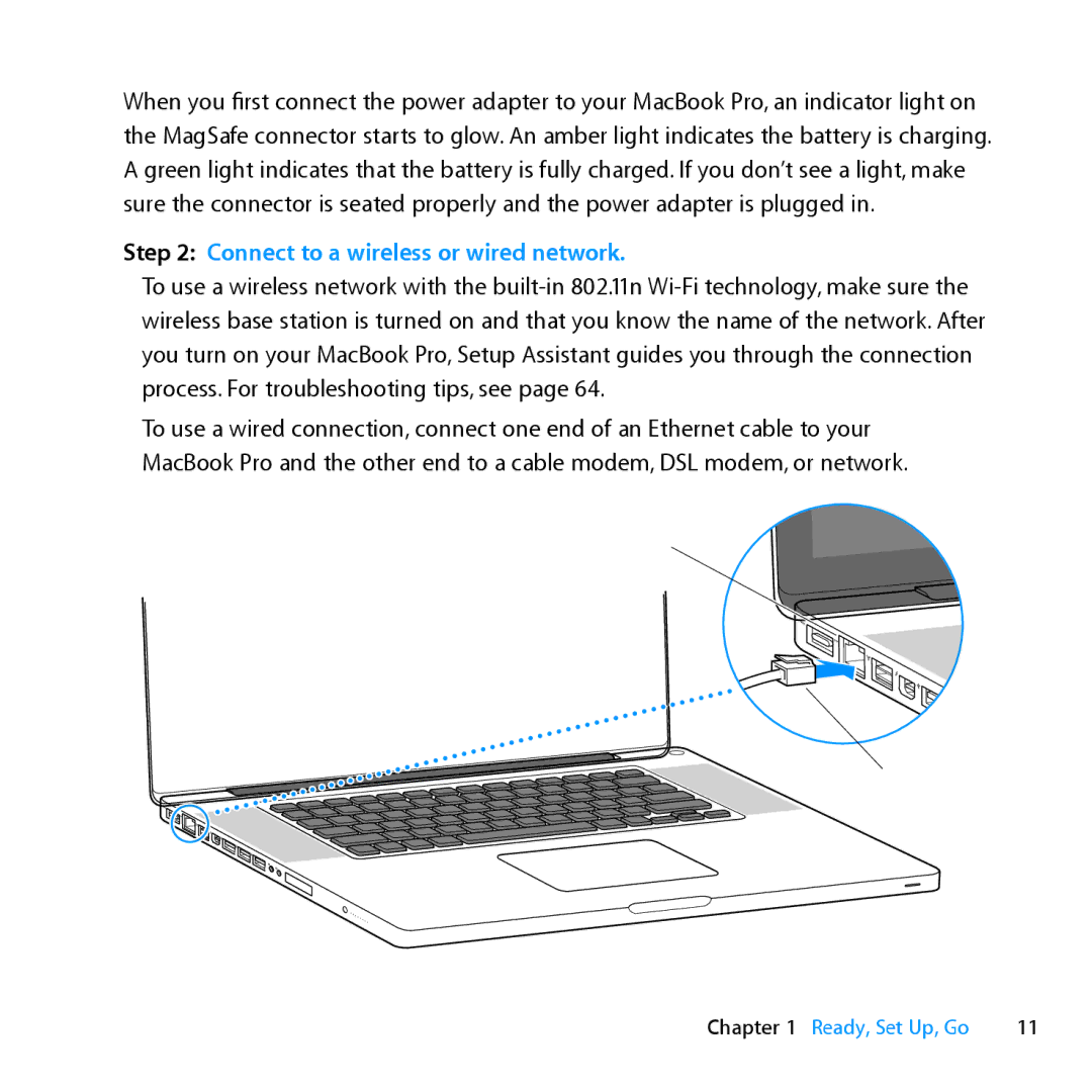 Apple MD385LL/A, MC024LL/A manual Connect to a wireless or wired network 