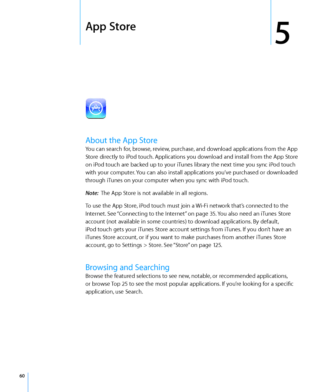 Apple MC086LL/A, MB533LL/A manual About the App Store, Browsing and Searching 