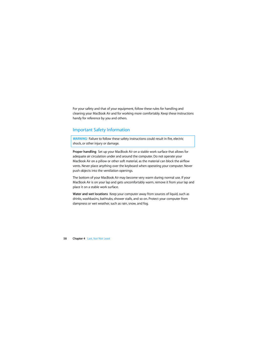 Apple MC233LL/A, MB003LL/A manual Important Safety Information 