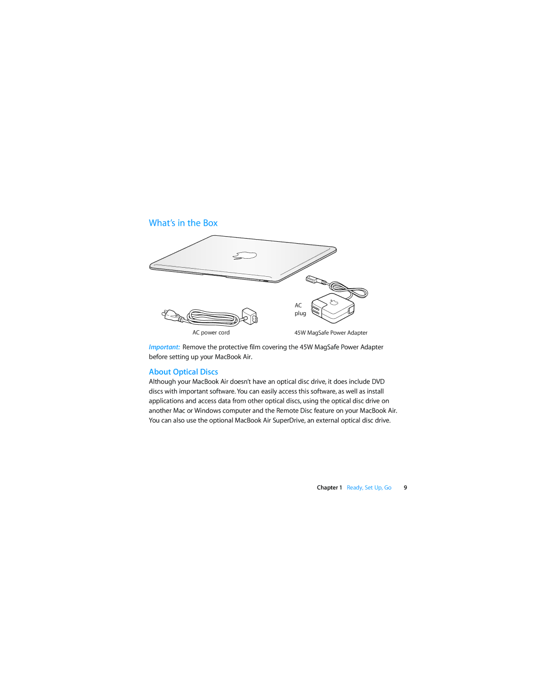 Apple MB003LL/A, MC233LL/A manual What’s in the Box, About Optical Discs 