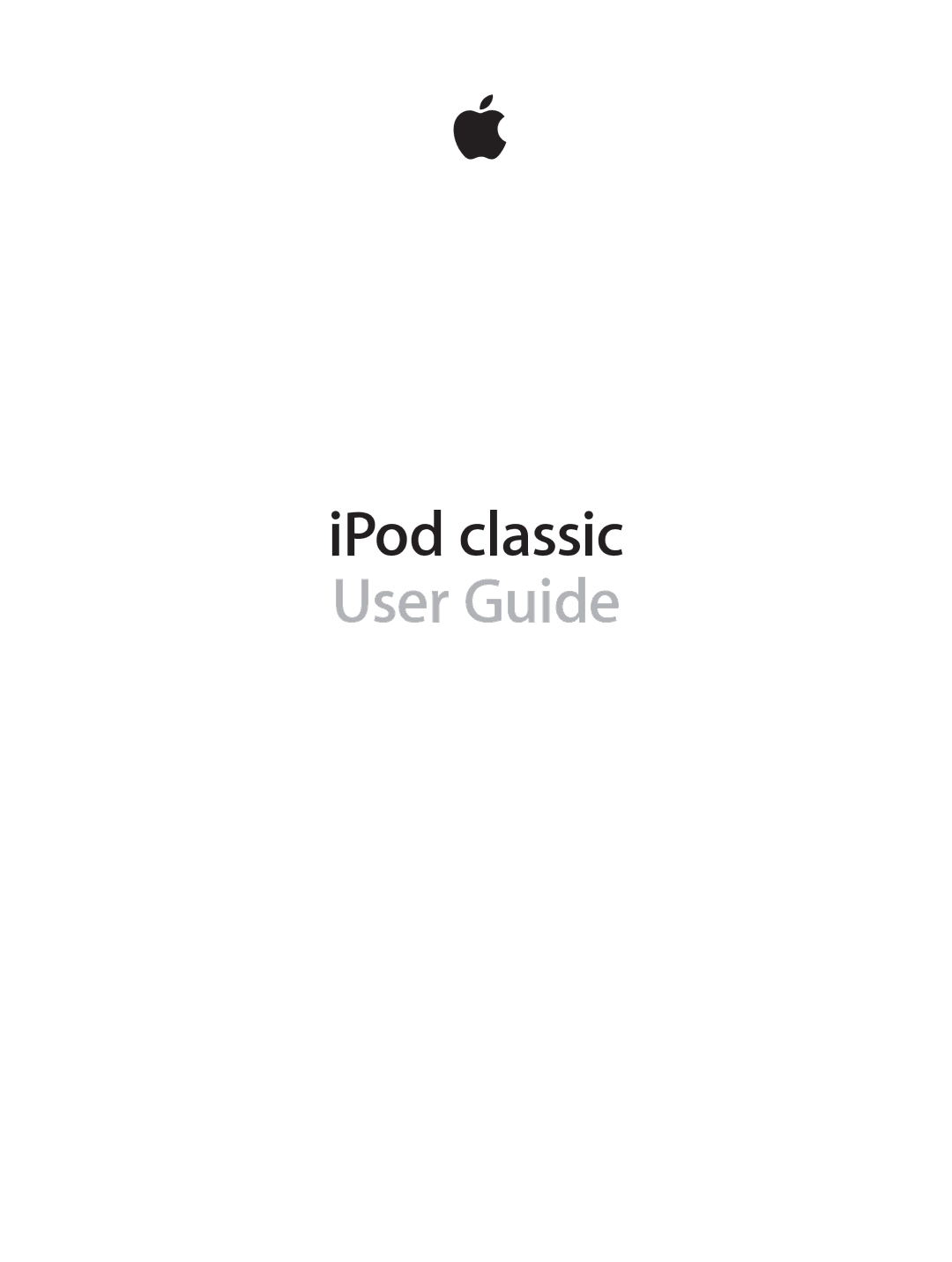 Apple MC293LL/A, MC297LL/A manual IPod classic User Guide 