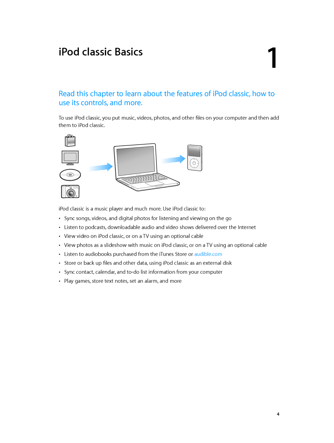 Apple MC297LL/A, MC293LL/A manual IPod classic Basics 