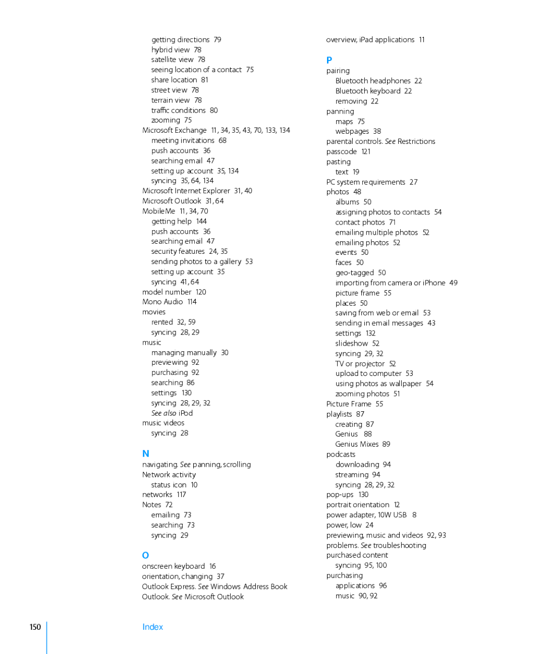 Apple MC349LL/A manual Pairing, 150 