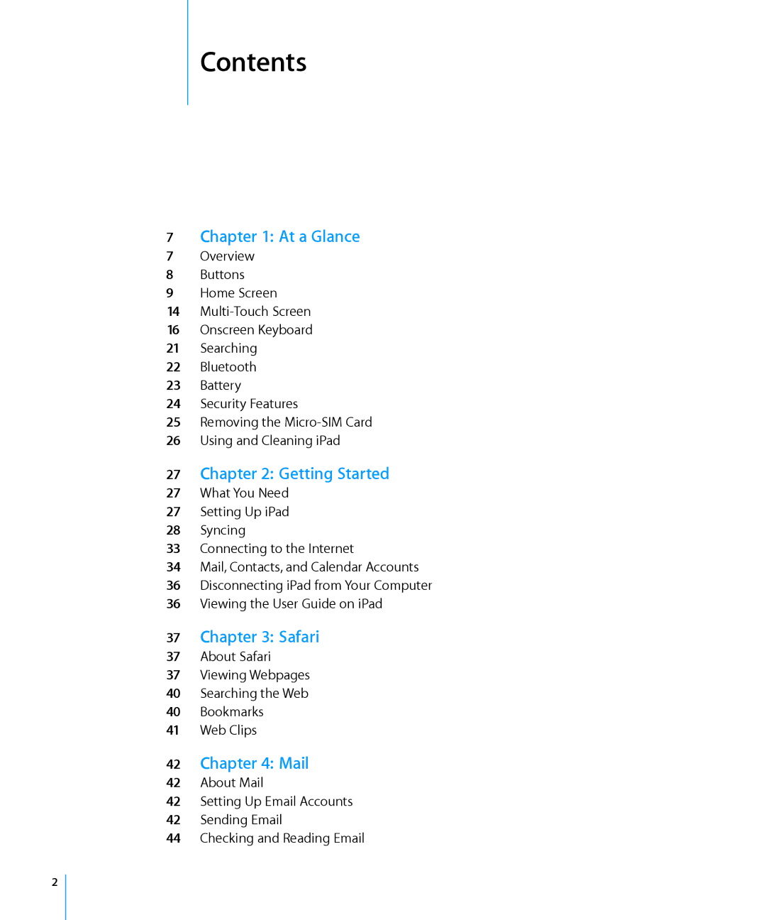 Apple MC349LL/A manual Contents 