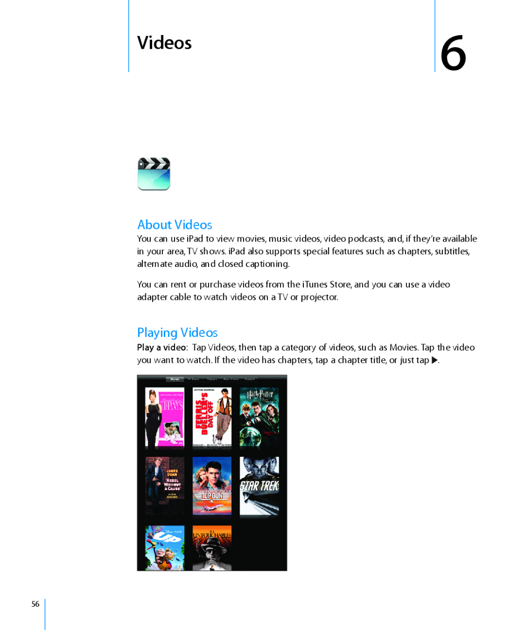 Apple MC349LL/A manual About Videos, Playing Videos 