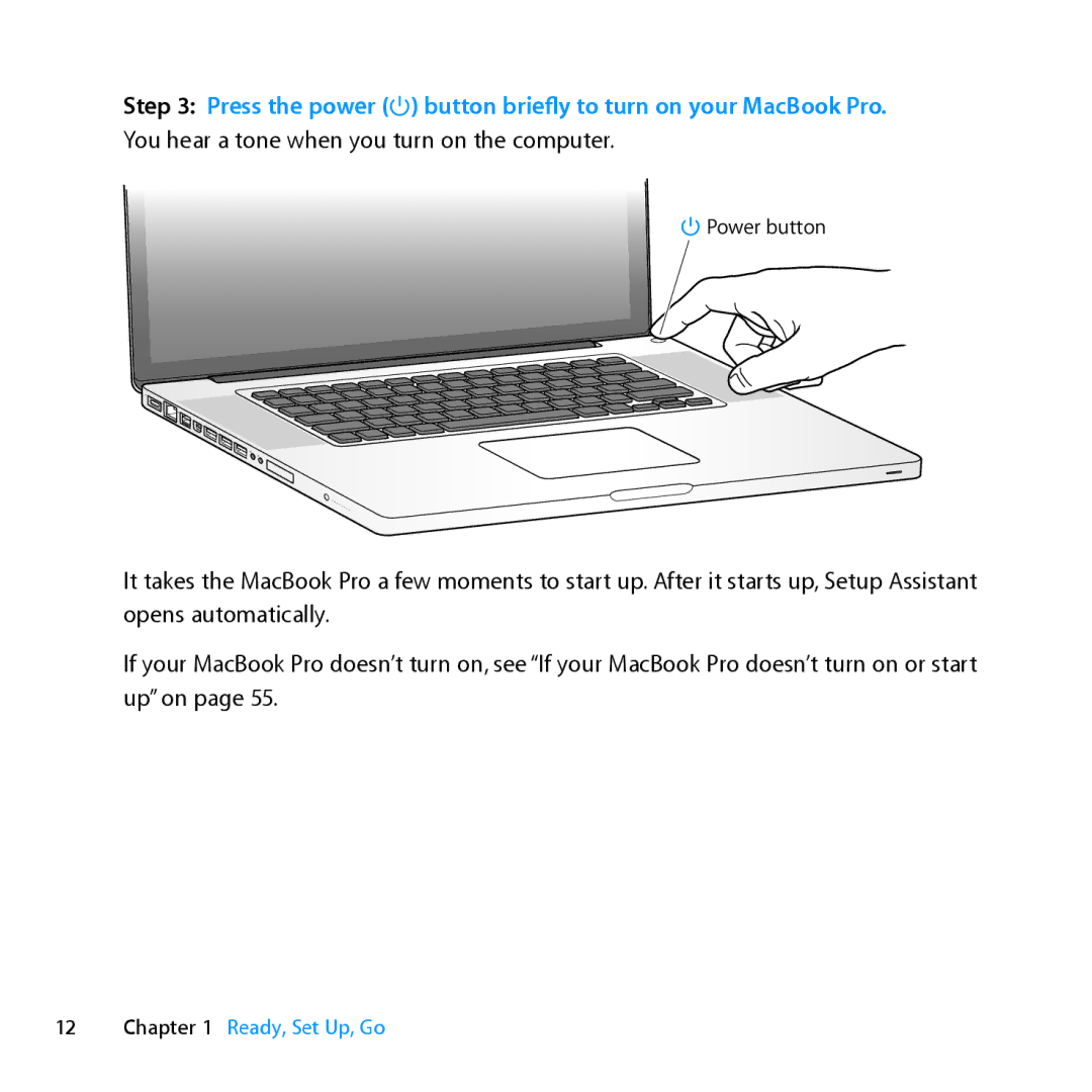 Apple MC371LL/A manual Power button 