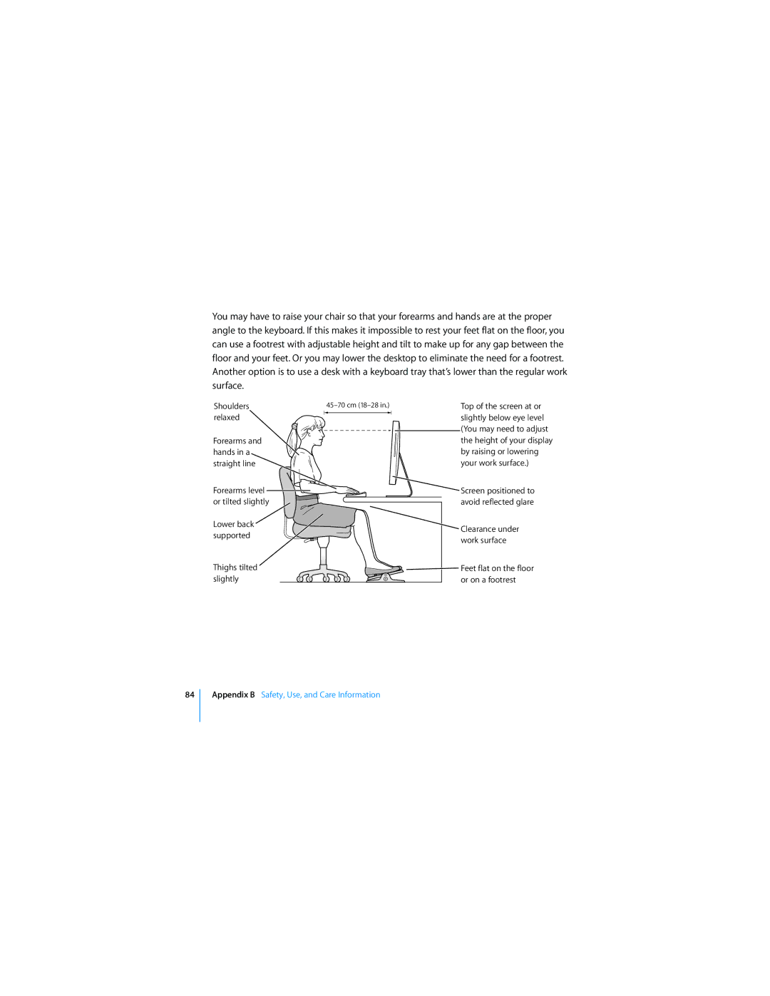 Apple MC413LL/A manual Shoulders relaxed 