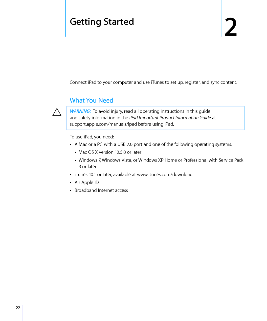 Apple MC497LL/A manual Getting Started, What You Need 