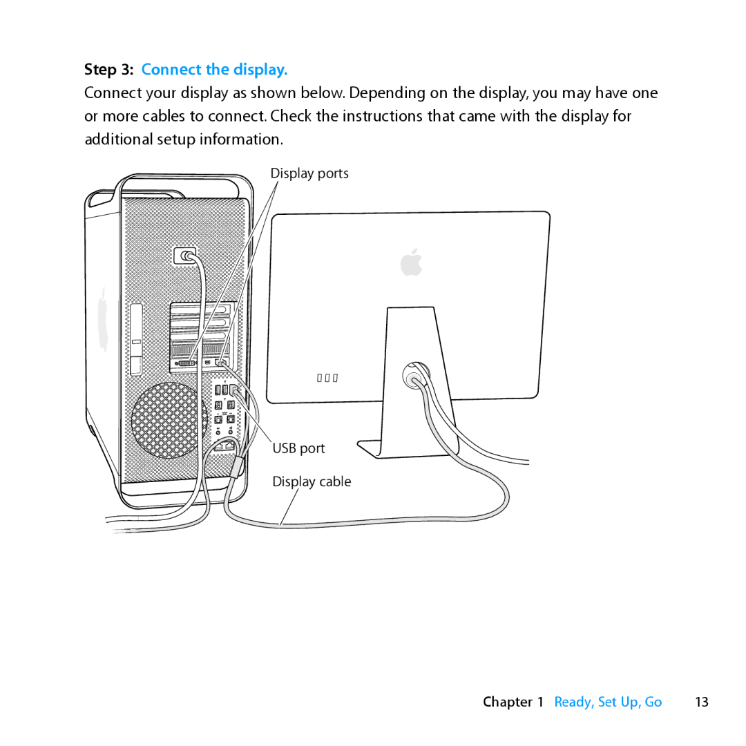 Apple MD772LL/A, MC561LL/A, MD770LL/A, MC560LL/A manual Connect the display 