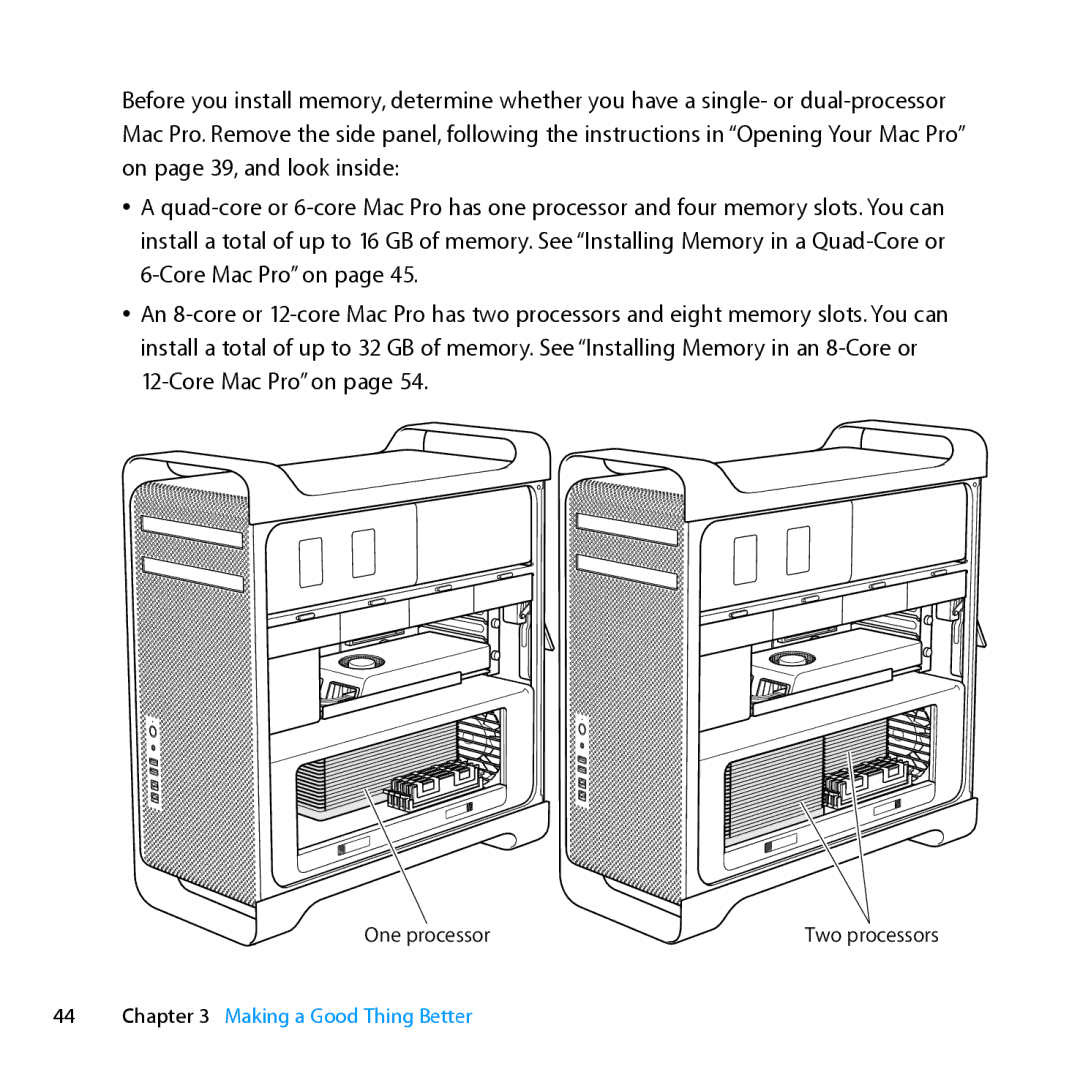 Apple MC561LL/A, MD772LL/A, MD770LL/A, MC560LL/A manual One processor 