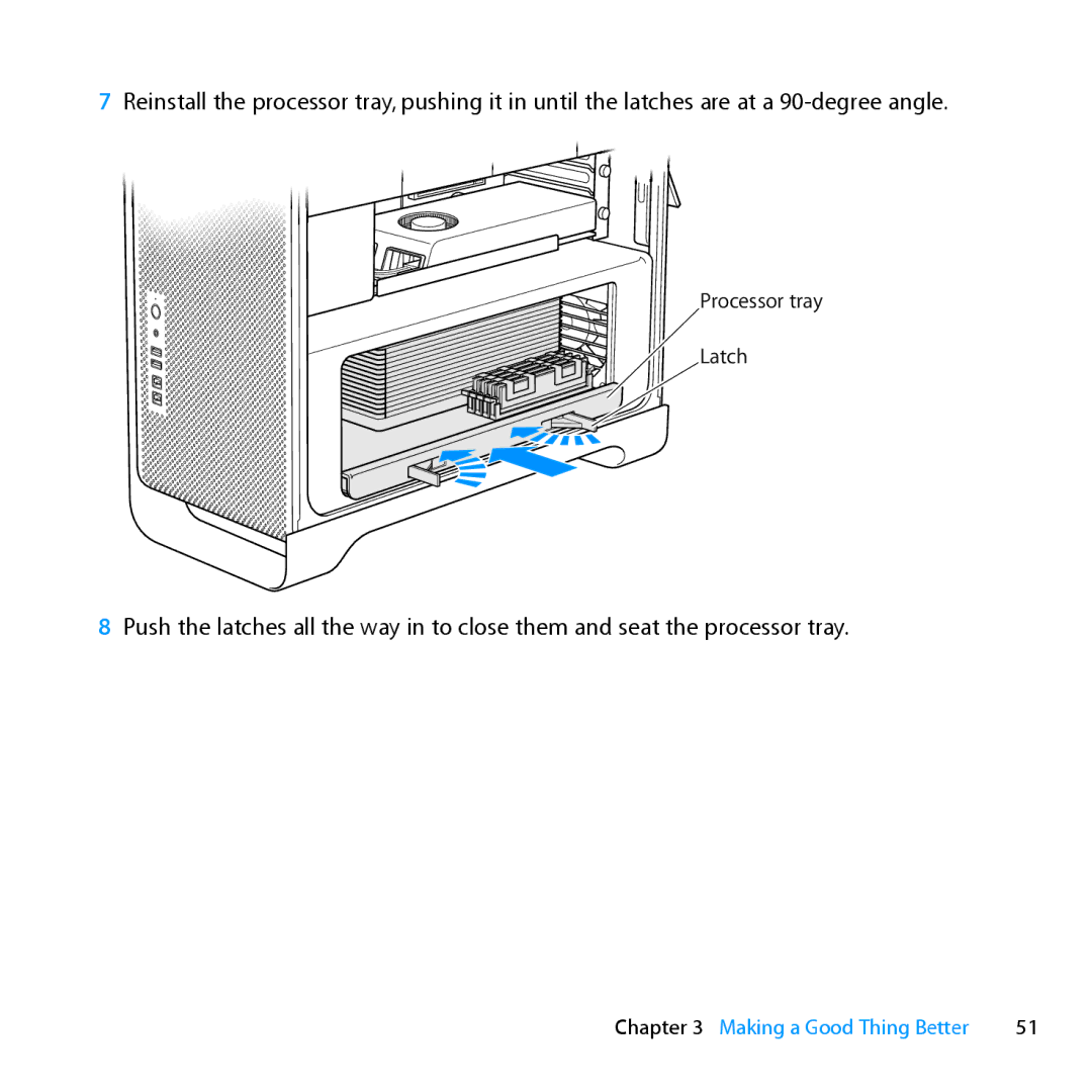 Apple MC560LL/A, MC561LL/A, MD772LL/A, MD770LL/A manual Processor tray Latch 