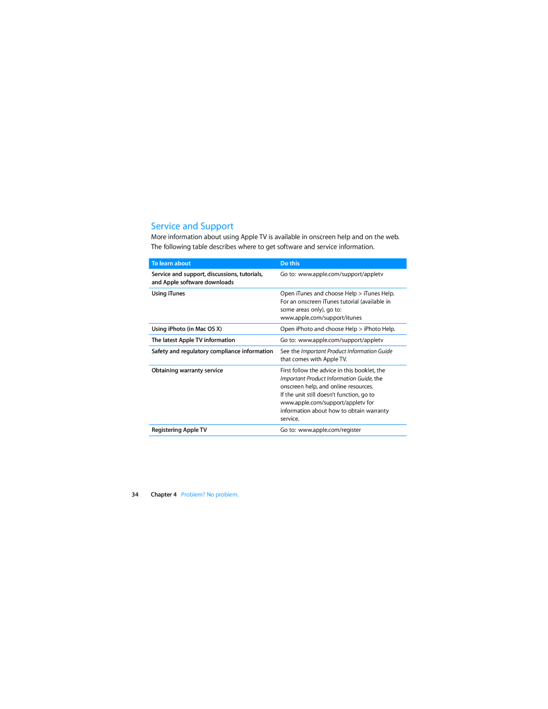 Apple MC572LL/A manual Service and Support, To learn about Do this 