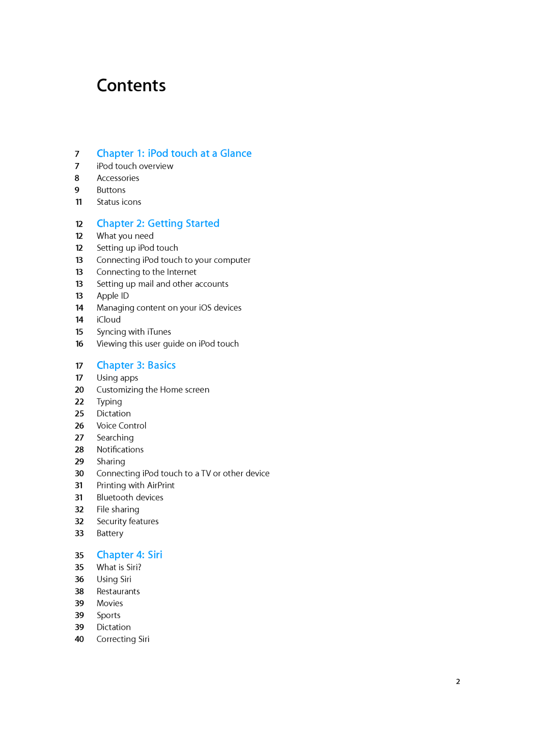 Apple MD724LL/A, MC903LL/A, ME643LL/A manual Contents 