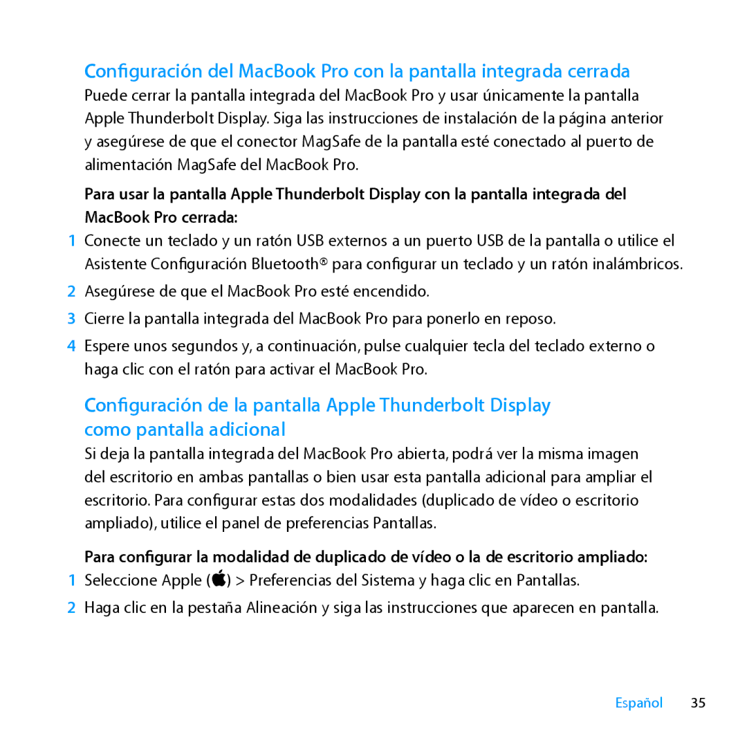 Apple MC914LL/A, MC914LL/B manual Español 