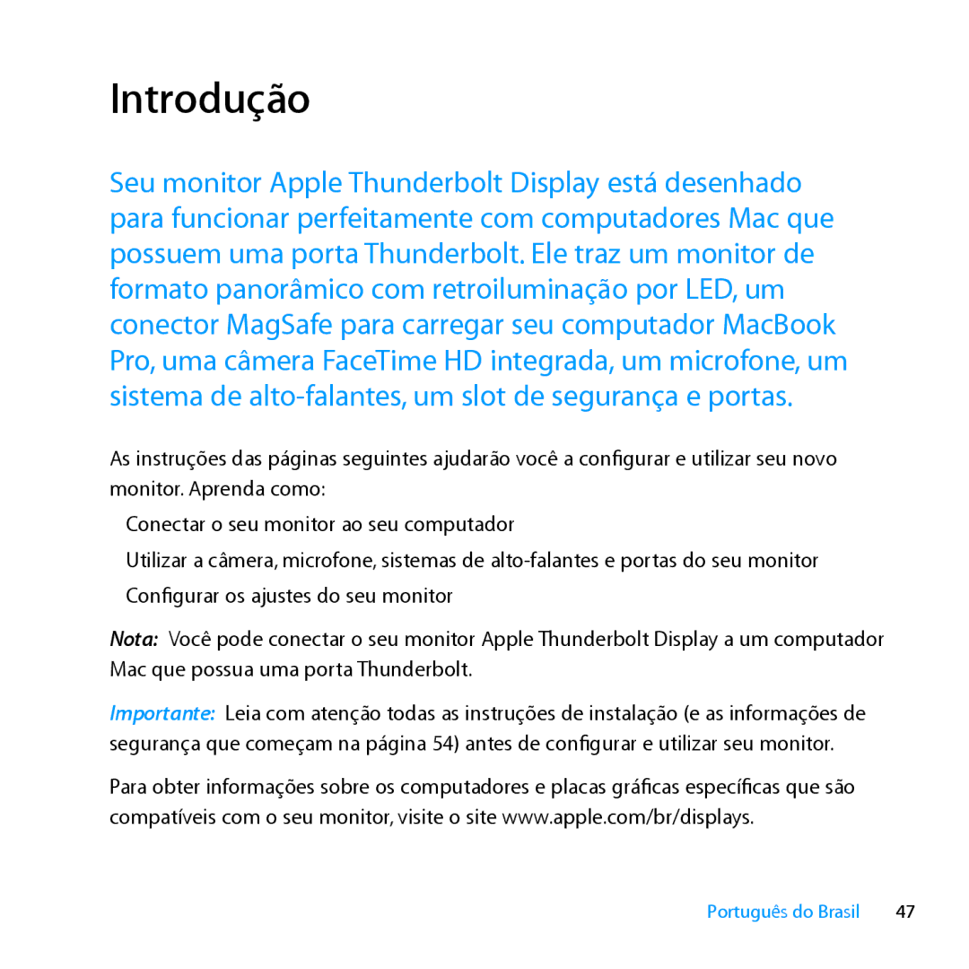 Apple MC914LL/A, MC914LL/B manual Introdução 