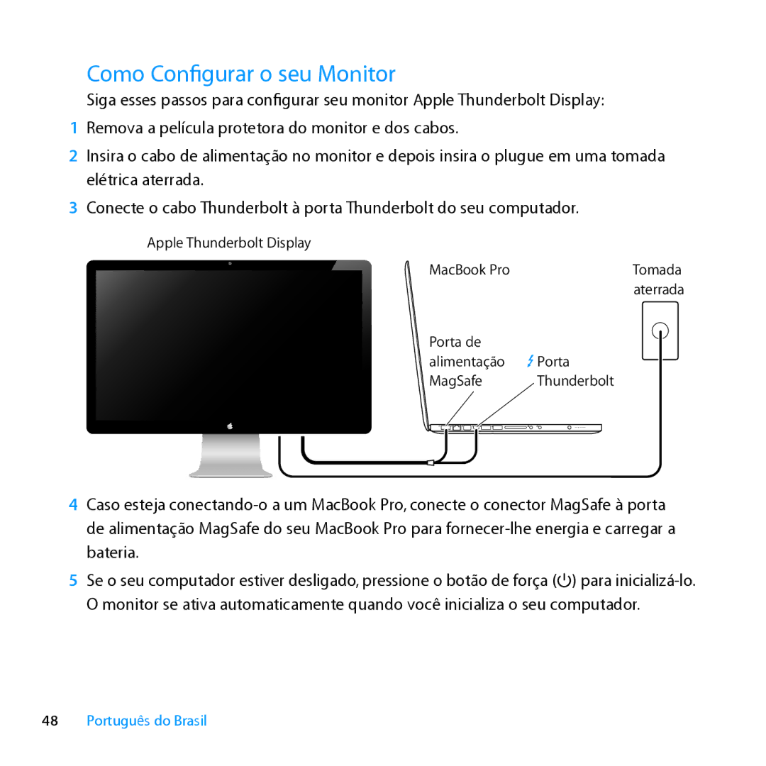 Apple MC914LL/B, MC914LL/A manual Como Configurar o seu Monitor 