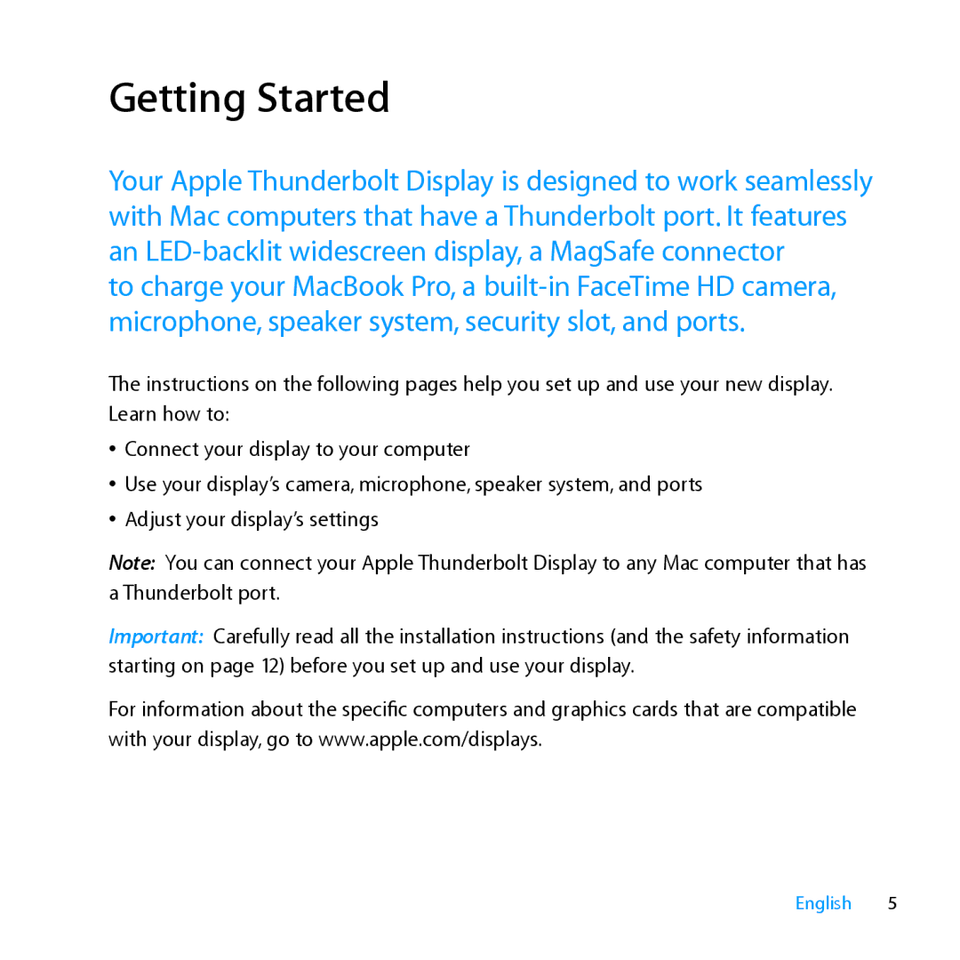 Apple MC914LL/A, MC914LL/B manual Getting Started 