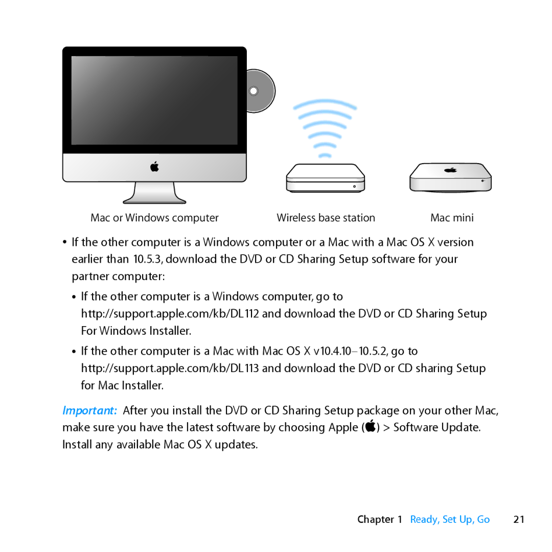 Apple MC936LL/A manual Mac or Windows computer Wireless base station 